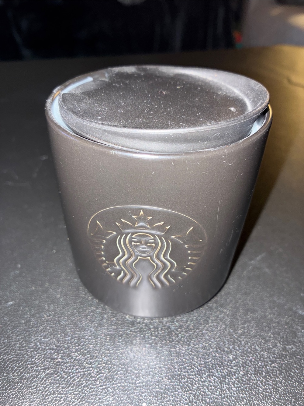 Starbucks Matte dark brown / black Ceramic 8oz Hot mug fall Embossed Siren